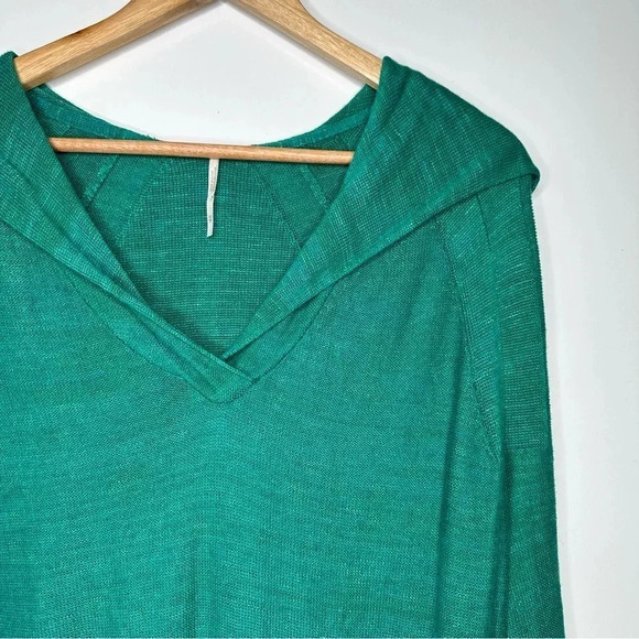 Free People Teal Optimistic Linen Blend Hoodie Size XS - Picture 4 of 11